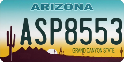 AZ license plate ASP8553
