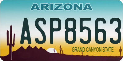 AZ license plate ASP8563