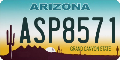AZ license plate ASP8571