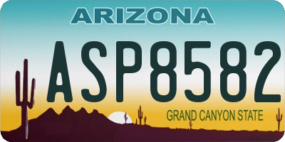 AZ license plate ASP8582
