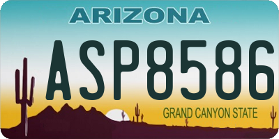 AZ license plate ASP8586