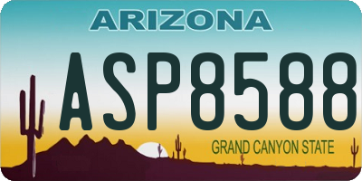 AZ license plate ASP8588