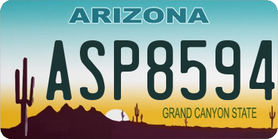 AZ license plate ASP8594