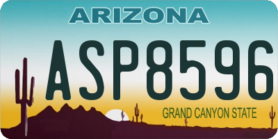 AZ license plate ASP8596