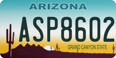 AZ license plate ASP8602