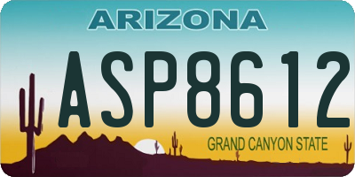 AZ license plate ASP8612