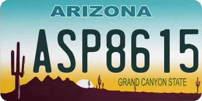 AZ license plate ASP8615