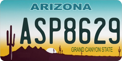 AZ license plate ASP8629