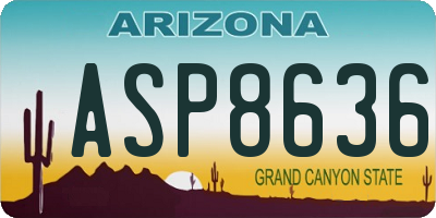 AZ license plate ASP8636