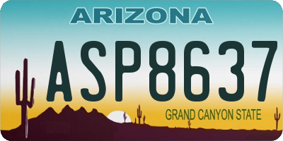 AZ license plate ASP8637