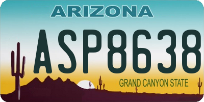 AZ license plate ASP8638