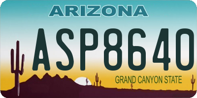 AZ license plate ASP8640