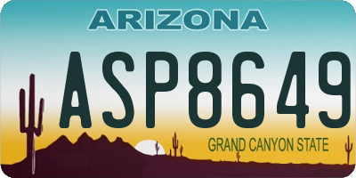 AZ license plate ASP8649