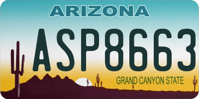 AZ license plate ASP8663