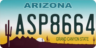 AZ license plate ASP8664