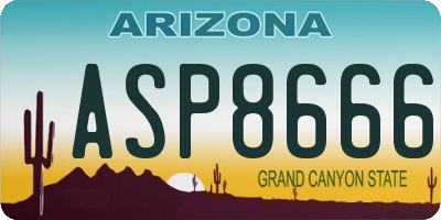 AZ license plate ASP8666