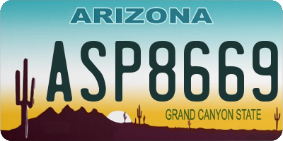 AZ license plate ASP8669