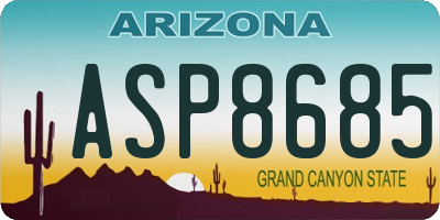 AZ license plate ASP8685