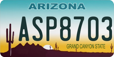AZ license plate ASP8703