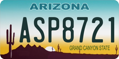 AZ license plate ASP8721
