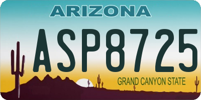 AZ license plate ASP8725