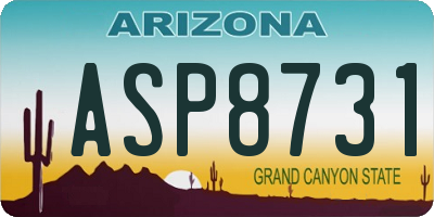 AZ license plate ASP8731