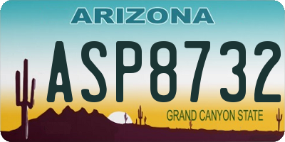 AZ license plate ASP8732