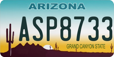 AZ license plate ASP8733
