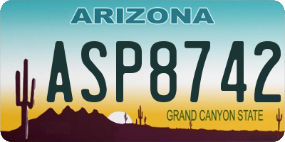 AZ license plate ASP8742