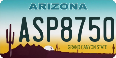 AZ license plate ASP8750