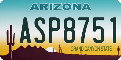 AZ license plate ASP8751