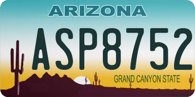 AZ license plate ASP8752