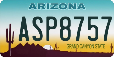 AZ license plate ASP8757