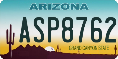 AZ license plate ASP8762