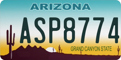 AZ license plate ASP8774