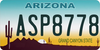 AZ license plate ASP8778