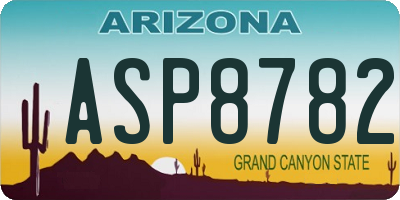 AZ license plate ASP8782