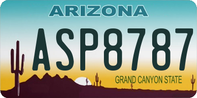AZ license plate ASP8787