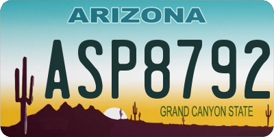 AZ license plate ASP8792