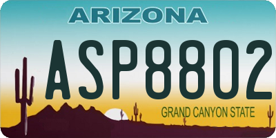 AZ license plate ASP8802