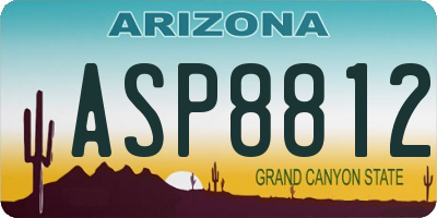 AZ license plate ASP8812