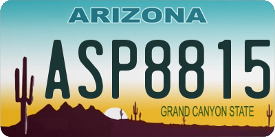 AZ license plate ASP8815