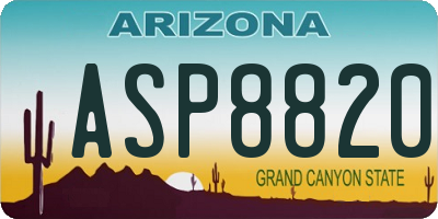 AZ license plate ASP8820