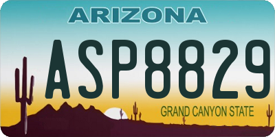 AZ license plate ASP8829