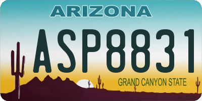 AZ license plate ASP8831