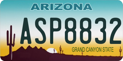 AZ license plate ASP8832