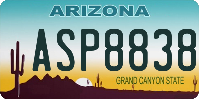 AZ license plate ASP8838