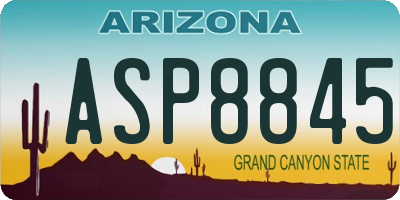 AZ license plate ASP8845