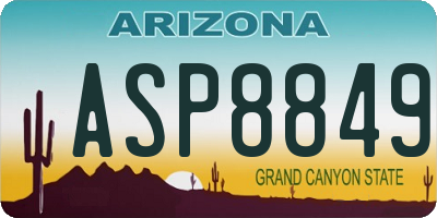 AZ license plate ASP8849