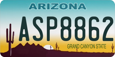 AZ license plate ASP8862